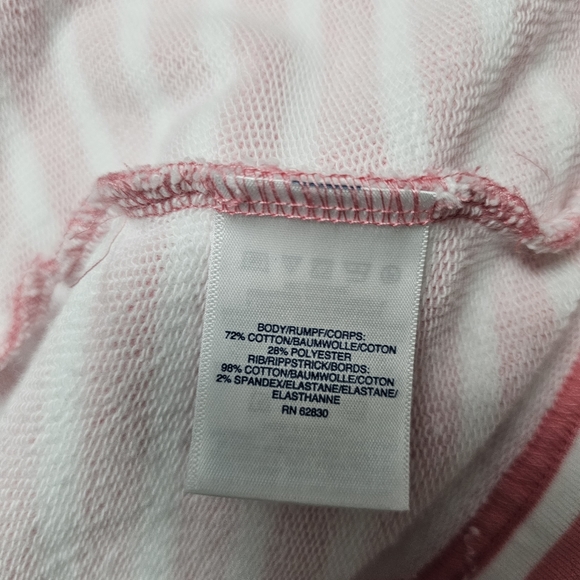 Lands End Pink & White ¼ Zip French Terry Pullover Size Large - Picture 7 of 9